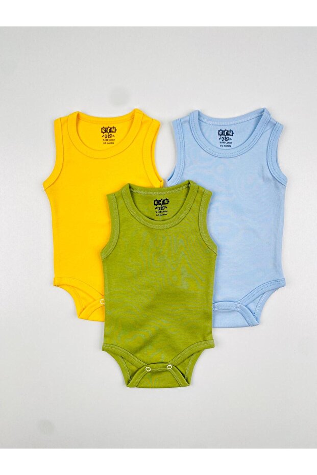 3-Piece 100% Cotton Combed Baby Athlete Bodysuit