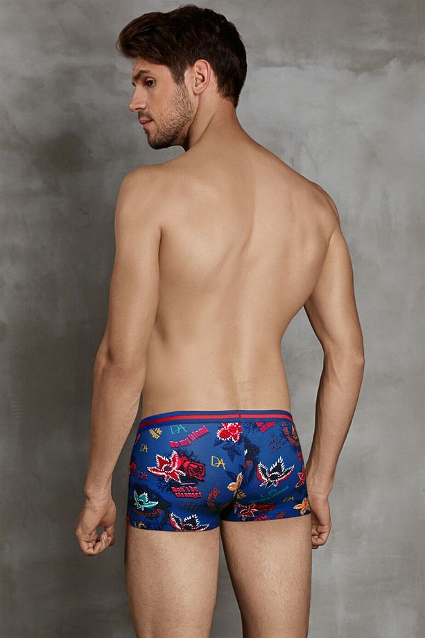 Erkek Modal Renkli Baskılı Torbalı Mini Paça Boxer 1798 - 2
