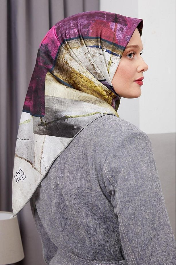 Yeni Sezon Trend Polyester Twill (TİVİL) Eşarp Modeli Tesettür Nağme - 1