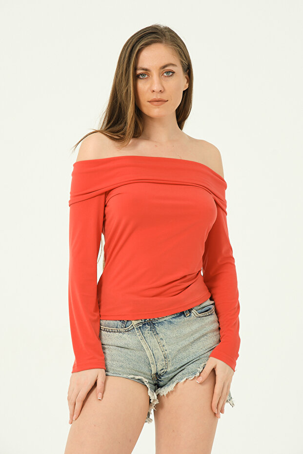 Omuz Dekolteli Bluz - 1