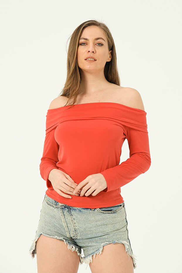 Omuz Dekolteli Bluz - 3