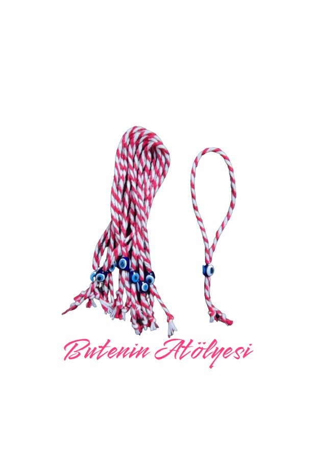 10Pcs Red White String, Nazar Boncuklu Martenitsa and Luck Wise Man