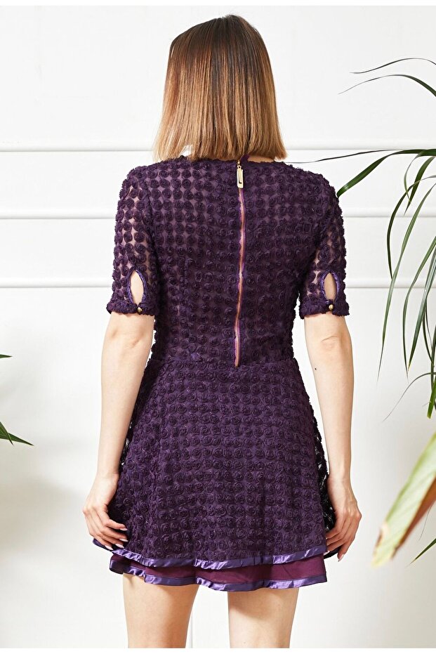 فستان مبطن بنمط منقوش - 6