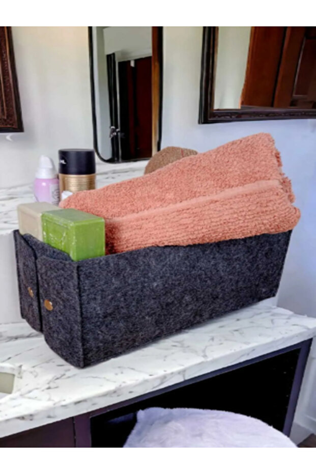 مجموعة منظم مستطيلة من اللباد مكونة من 3 قطع، مجموعة صناديق - 2