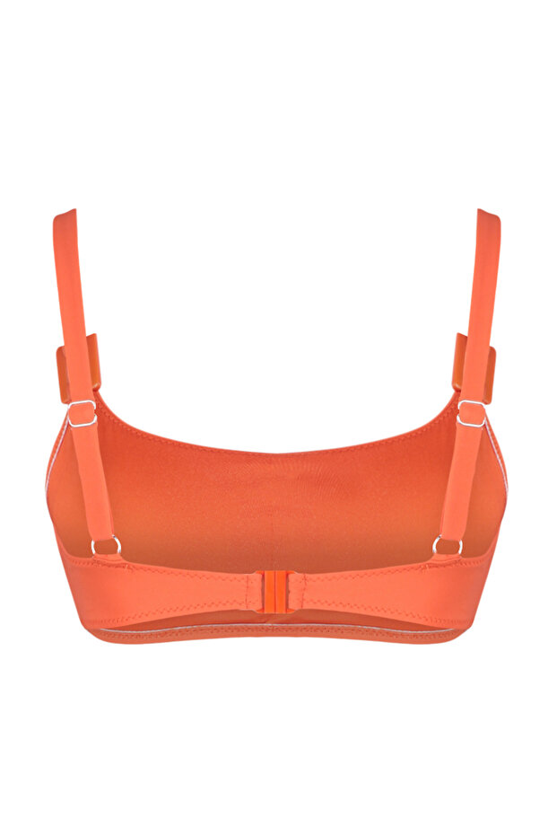 Kırmızı Aksesuarlı Bralette Kaplı Bikini Üstü TBESS21BU0166 - 8