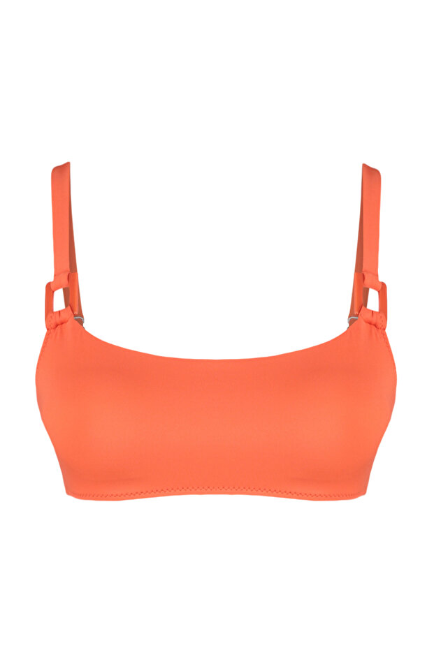 Kırmızı Aksesuarlı Bralette Kaplı Bikini Üstü TBESS21BU0166 - 7