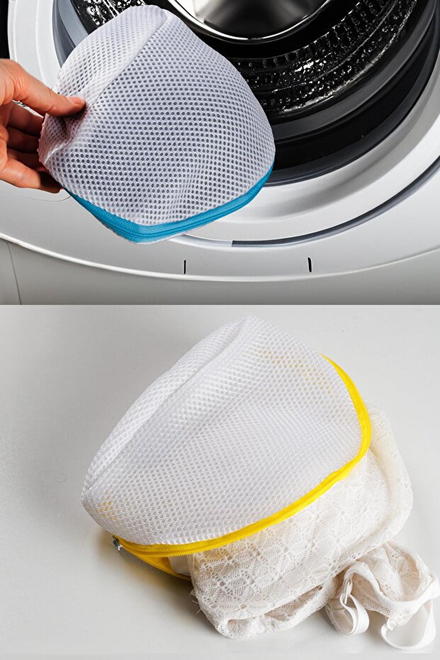 Bra, Underwear, Socks Washing Net Zippered White Bag