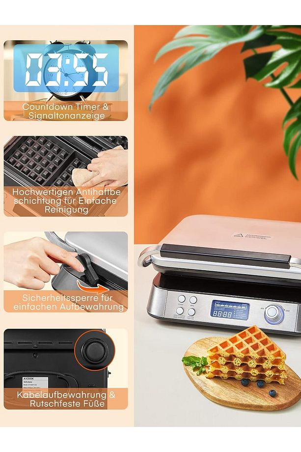 Dubleks Waffle Makinesi Güçlü Performans ve Çeşitli Seçeneklerle Mükemmel Waffle Deneyimi - 8