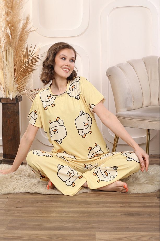 Sarı Civciv New Chick Süpersoft Kısa Kol Pijama Takımı - 2