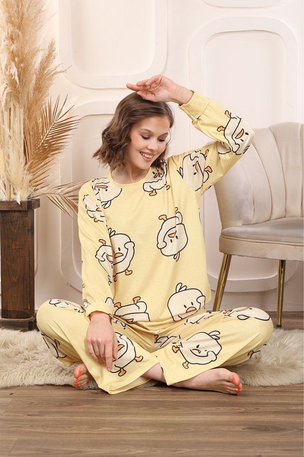 Sarı Civciv New Chick Süpersoft Uzun Kol Pijama Takımı - 1