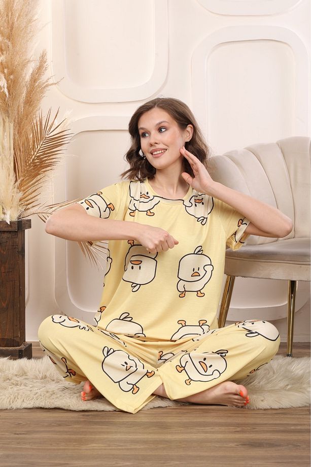 Sarı Civciv New Chick Süpersoft Kısa Kol Pijama Takımı - 4