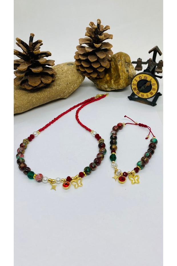 Handmade Glass Bead Women's Necklace Bracelet Set