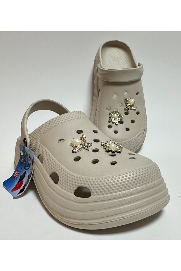 Platform Sole Removable Decorative Detail Women's Home, Work and Street Slippers