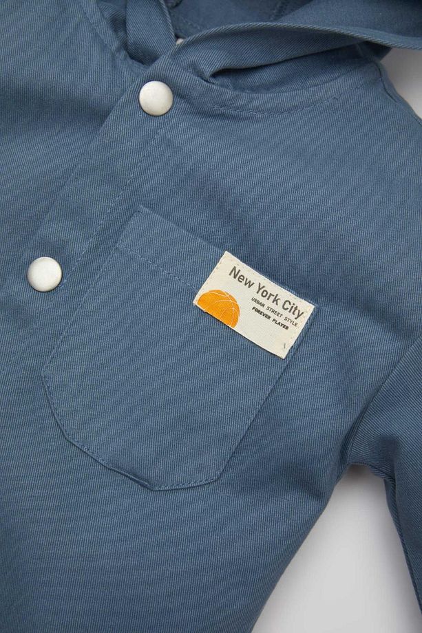 Erkek Bebek Gabardin Uzun Kollu Kapüşonlu Gömlek C2316A524SP - 3