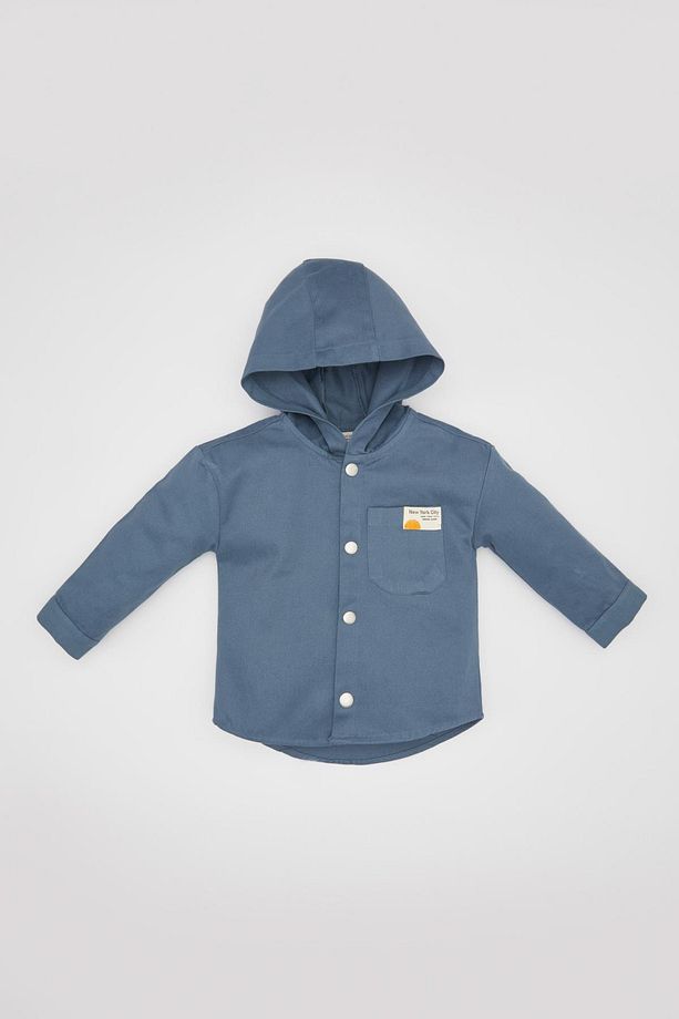 Erkek Bebek Gabardin Uzun Kollu Kapüşonlu Gömlek C2316A524SP - 1