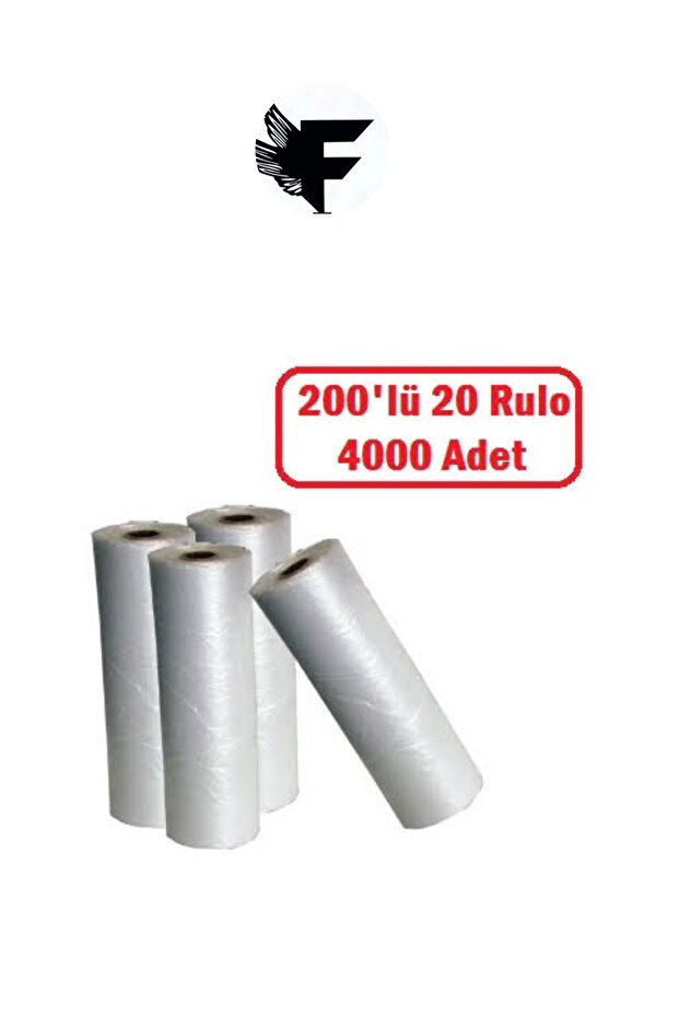1. Kalite Rulo Hışır Atlet Poşet büyük Boy 4000 Adet 20'li Koli Şeffaf Manav Poşet - 1
