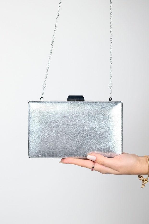 Damska torebka wieczorowa posrebrzana TORONTO - 3