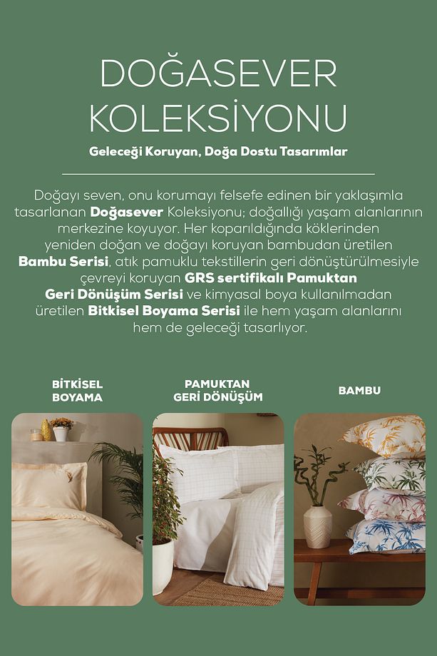 Doğasever Mimosa Doğadan Renkler Tek Kişilik Nevresim Takımı Sarı - 7