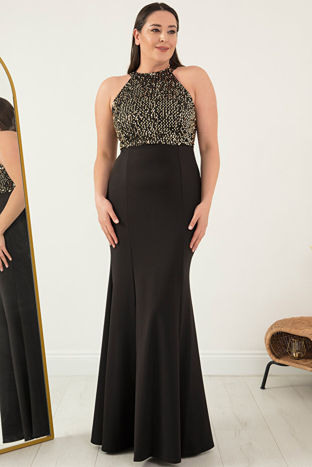 DAİSY 13089 PULPAYET UZUN BALIK ELBİSE - 1