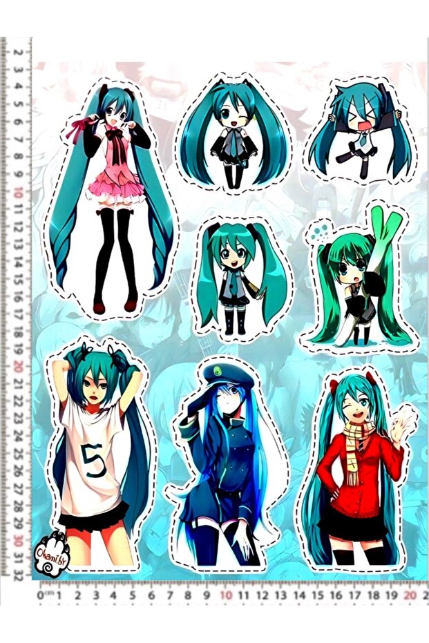 HATSUNE MİKU STICKER STICKER ASSORTMENT MOTORCYCLE HELMET LEPTOP CABINET STICKER STICKER ASSORTMENT