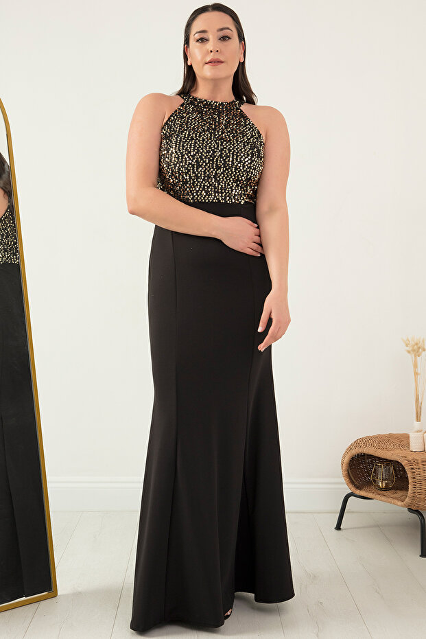 DAİSY 13089 PULPAYET UZUN BALIK ELBİSE - 4