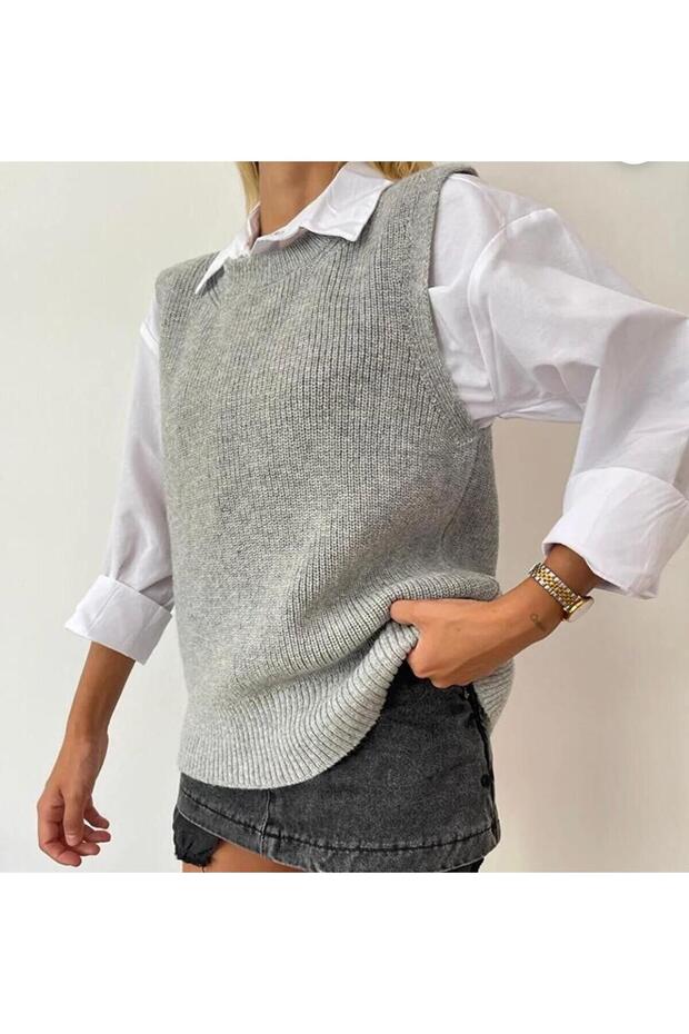 BİSİKLET YAKA ÖRME SÜVETER - 1