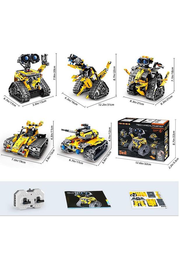 Uzaktan Kumandalı Robot 520 Parça 5'i 1 Arada RC Yapı Oyuncağı, Uygulama ve Uzaktan Kumandalı - 8
