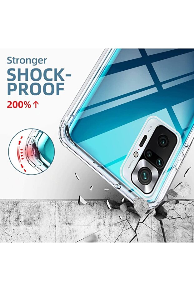 حافظة لهاتف Xiaomi Redmi Note 10 Pro مقاومة للصدمات وشفافة - 2