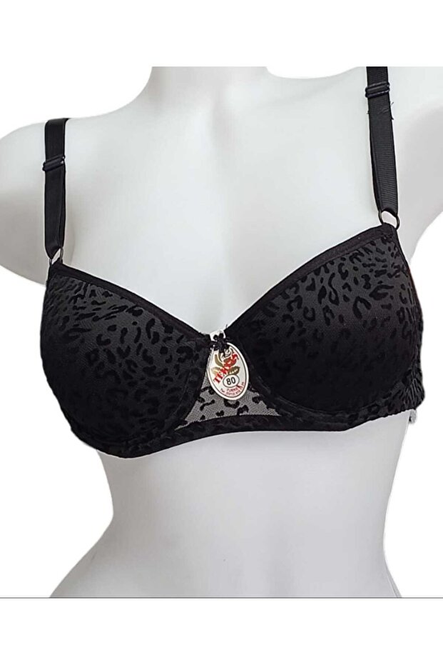 Leopard Pattern Padded Underwire Bra - 1