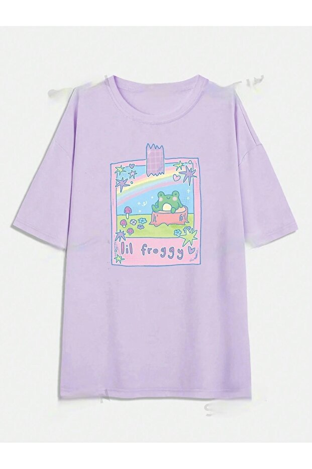 Women's Lil Lil Froggy Printed Oversize T-shirt