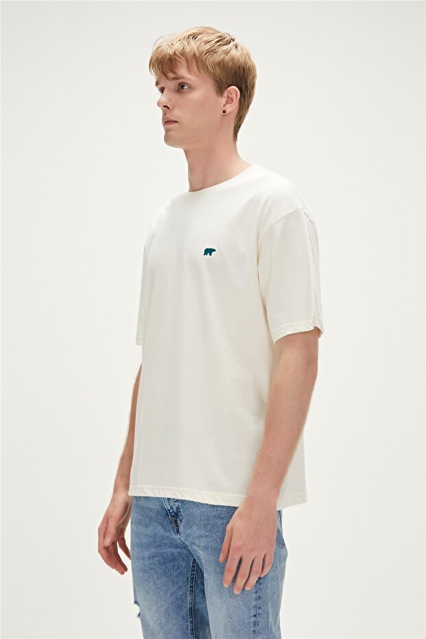 Break T-shırt Marshmallow Beyaz Oversize Basic Baskılı Tişört - 3