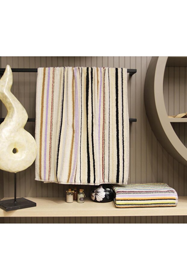 100% Cotton 2-Piece 70x140 Cm Colorful Bath Towel Set Hürsan