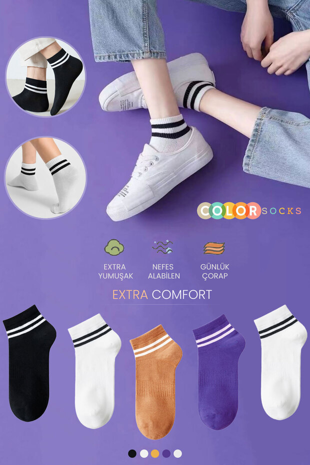 5 Pairs of Circle Booties Women's Socks (Extra Soft)