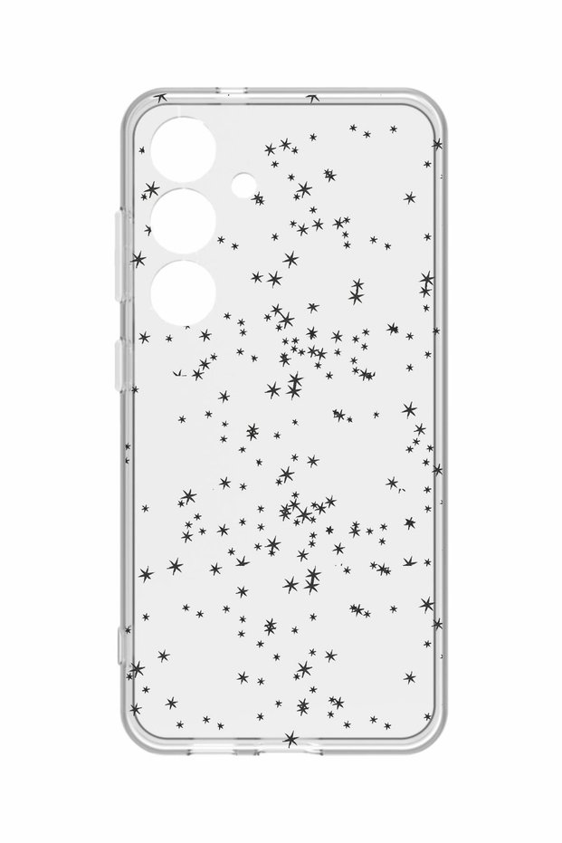 Samsung Galaxy S24 Transparent Color Silicone Case with Print and Camera Protection
