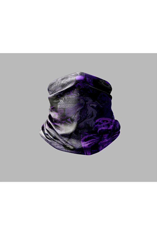 Unisex Outdoor Buff Mask - Skull Design, Neck Collar Biker Bandana