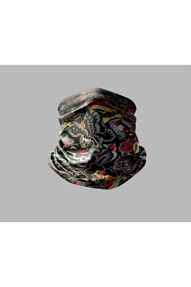 Skull Design Biker Buff Mask Outdoor Neck Gaiter Unisex Bandana