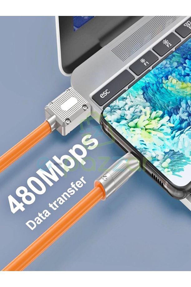 3in1 120w 6 Amper Typc-e Micro Lightning Android İos Uyumlu Soft Silikon Hızlı Şarj & Data Kablosu - 4
