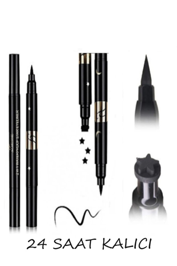 Double Sided Star Pattern Pen Eyeliner - Double Ended Star Printed Pen Eyeliner 24 Hours Lasting