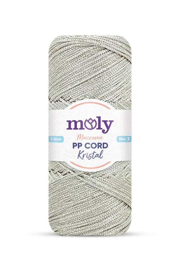 PP Cord Kristal Simli Polyester Makrome  El Örgü İpi 200 gr - 1