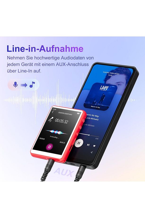 Bluetooth 5.3 ile 64GB Taşınabilir MP3 Çalar 2,4" Dokunmatik Ekran, Koşu için İdeal - 7