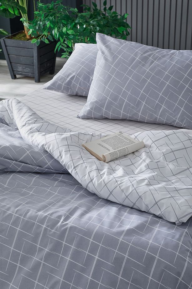 Glimmer Easy Cotton Tek King Size Nevresim Takımı - Gri - 3