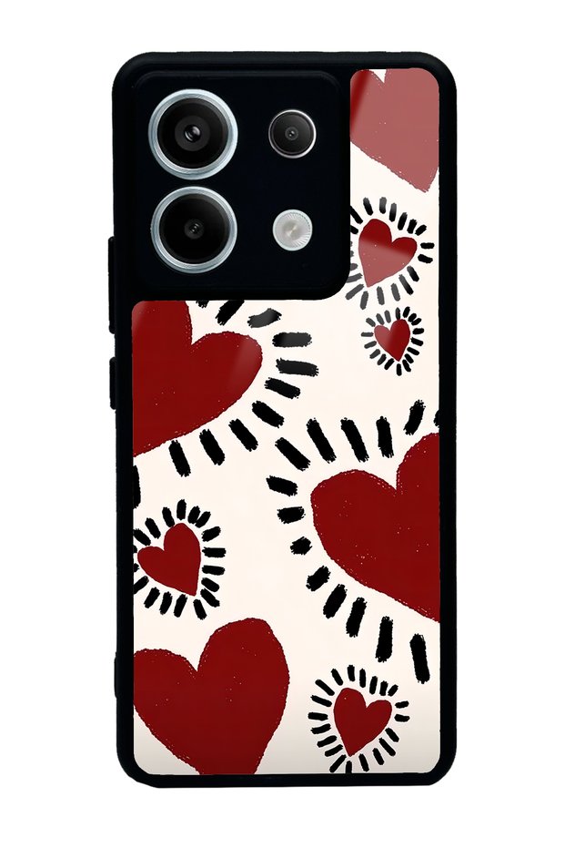 Xiaomi Redmi Note 13 Pro 5g Brush Heart Design Glossy Phone Case