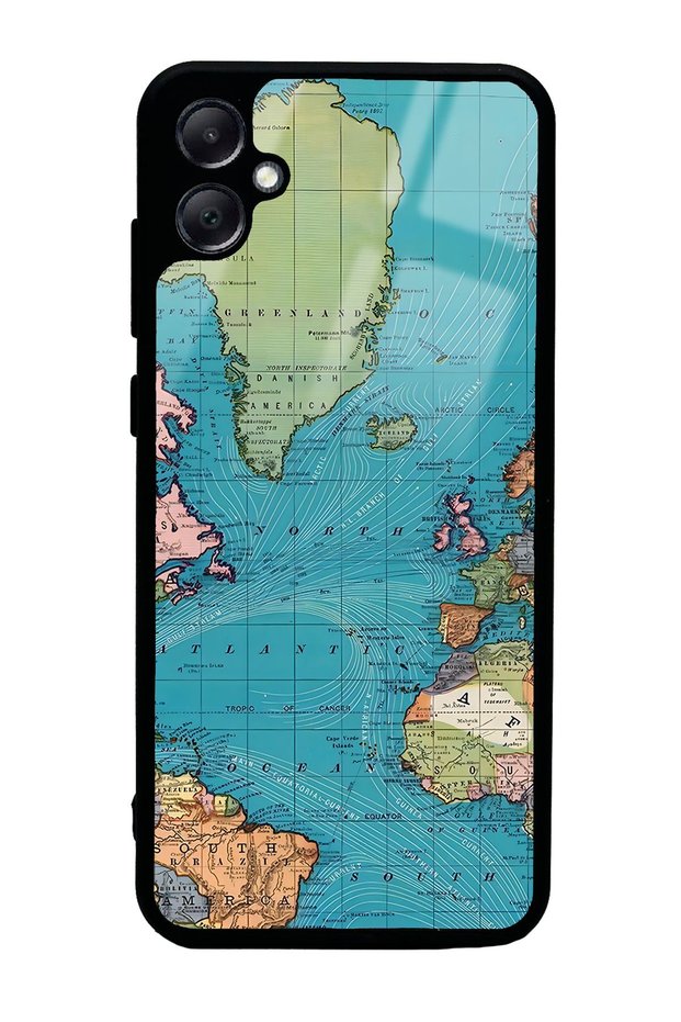 Samsung A05 Atlantic Map Design Glossy Phone Case