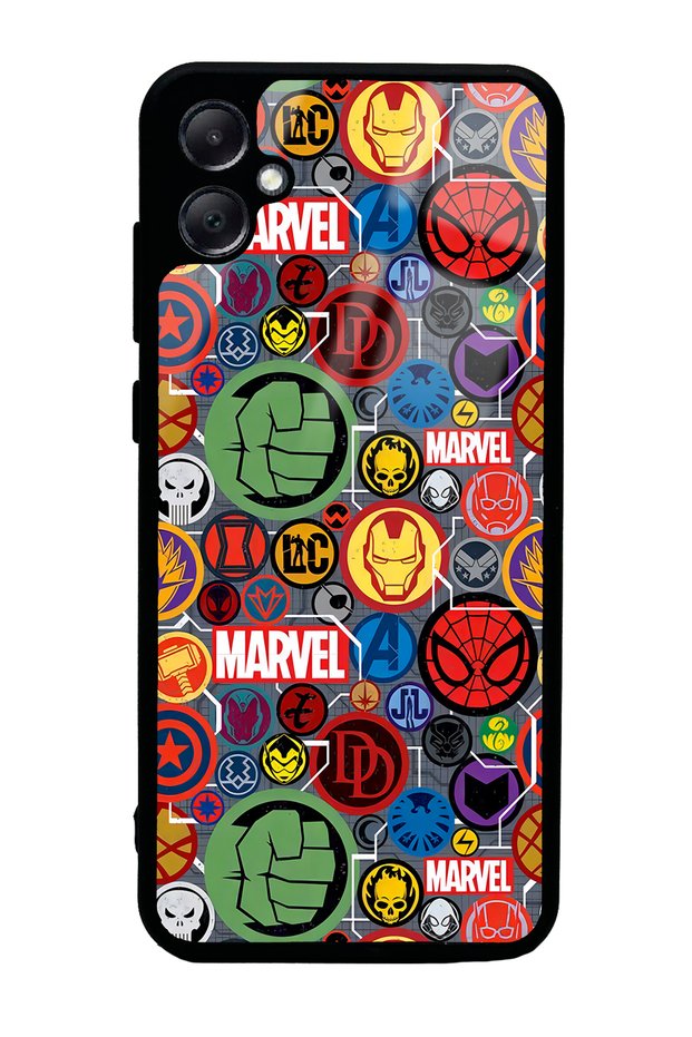 Samsung A05 Glossy Phone Case with Marvel Face Design