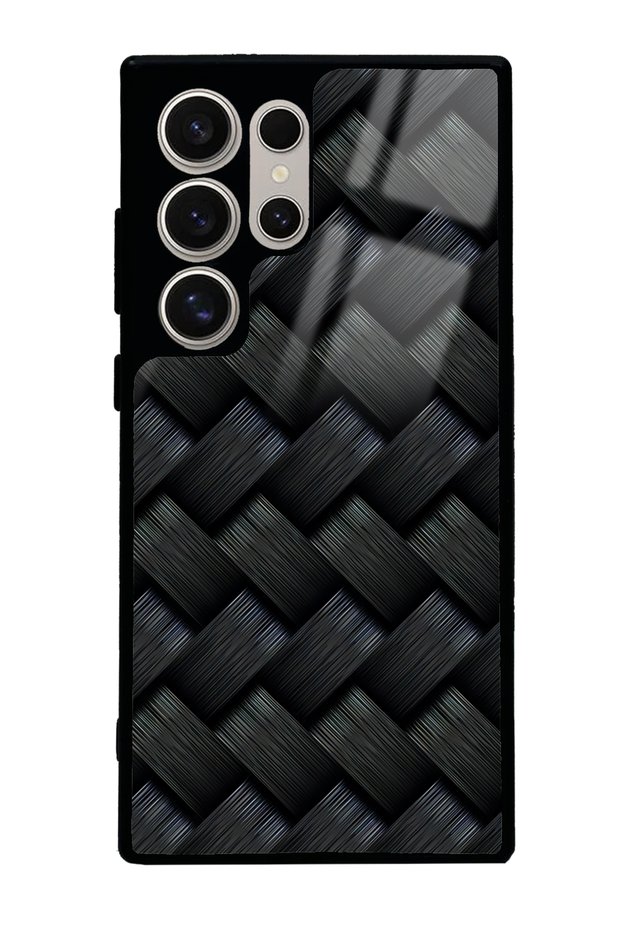 Samsung S24 Ultra Black Mesh Design Glossy Phone Case