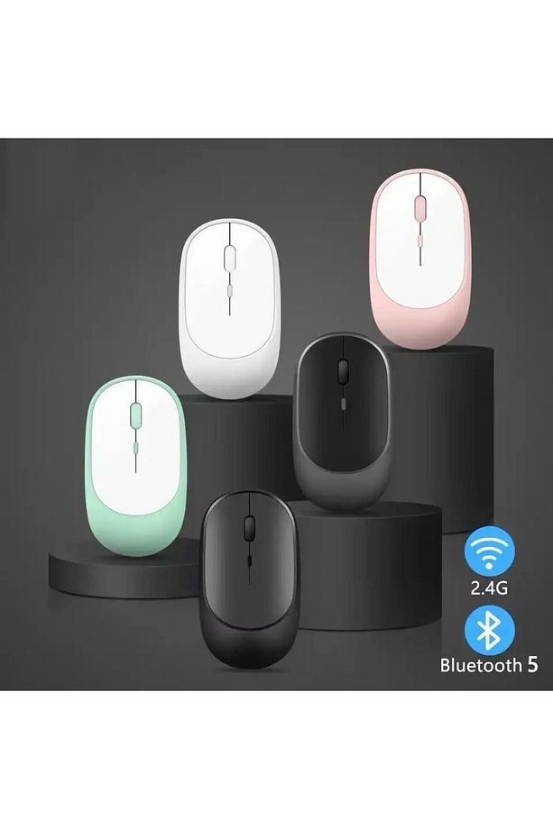 Tüm Cihazlara Uyumlu MacBook PC bilgisayar için kablosuz Bluetooth fare şarj edilebilir - 5
