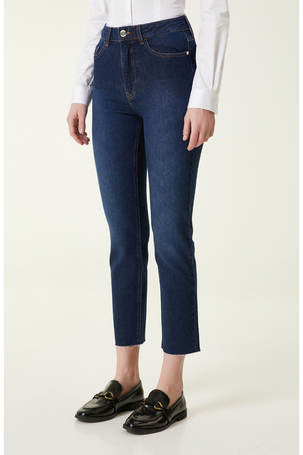 Lacivert Denim Pantolon - 2