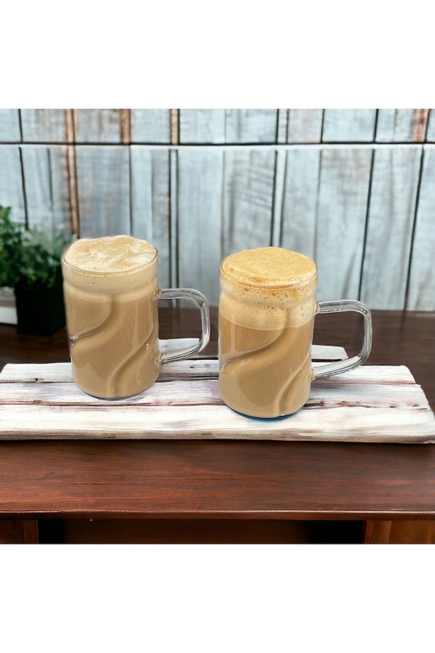 2 Li Borosilikat Cam Kulplu Pinterest Model Bardak Kupa 300ml - 3