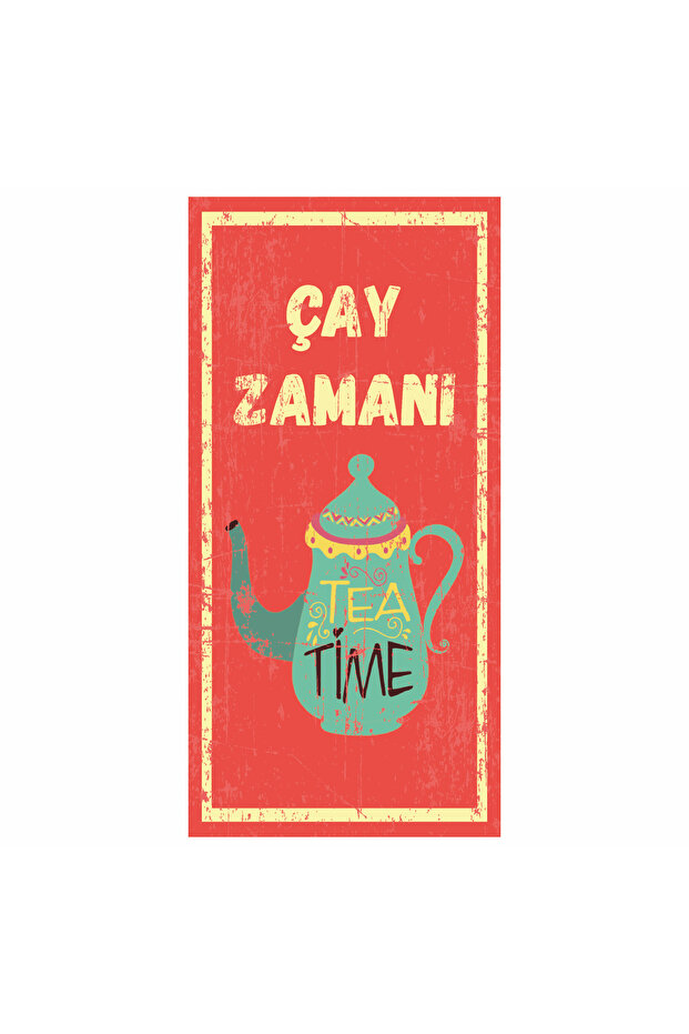Tea Time Kitchen Cafe Bar Home Decoration Painting Mini Retro Wood Poster