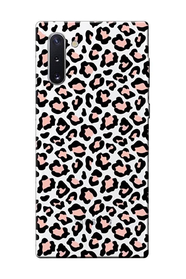 حافظة هاتف سامسونج نوت 10 شفافة بنمط الفهد - 1